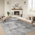 Grey Abstract Washable Rug for Stylish Home Decor