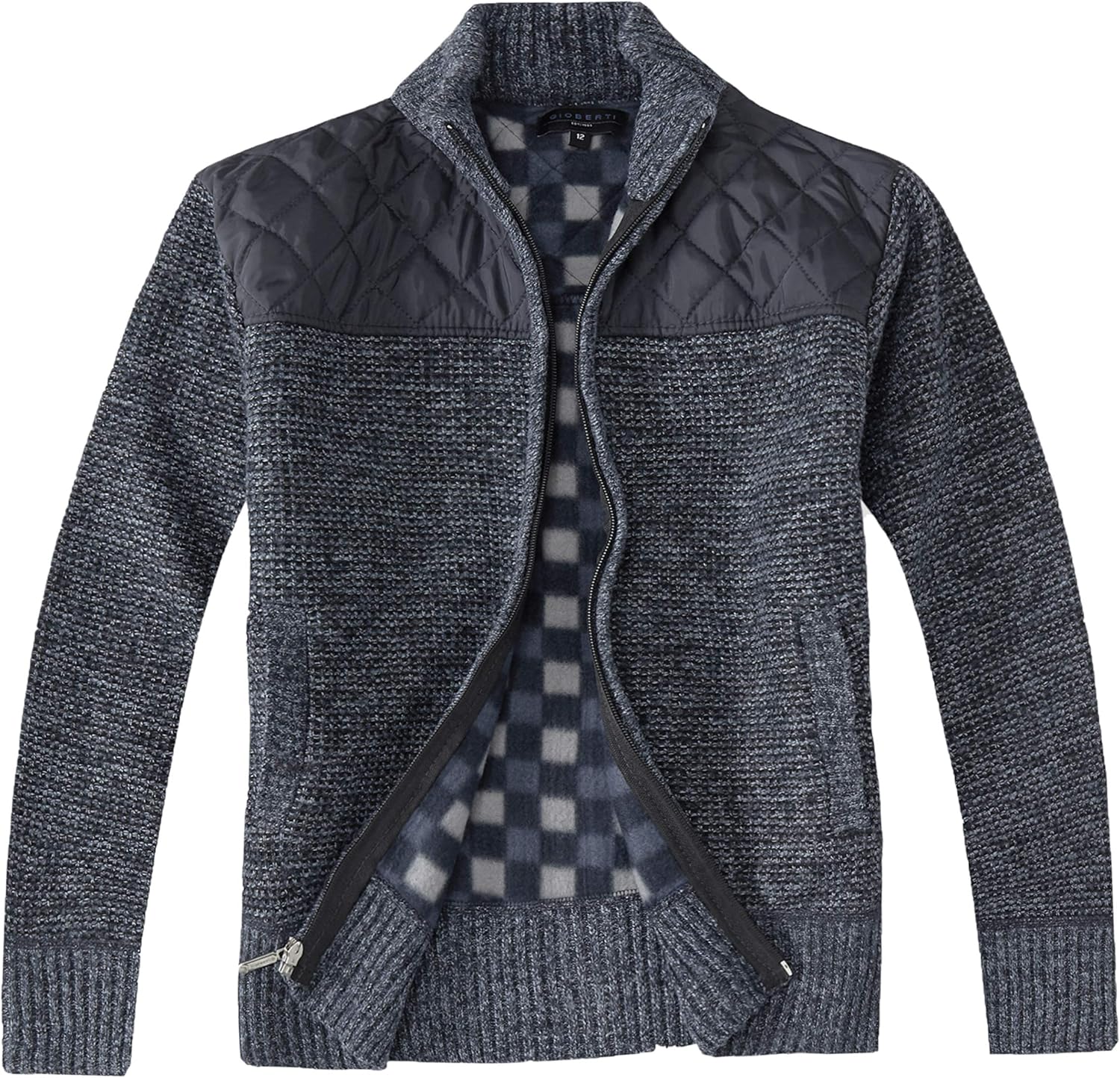 Gioberti Boy's Knitted Full Zip Cardigan Sweater for Comfort