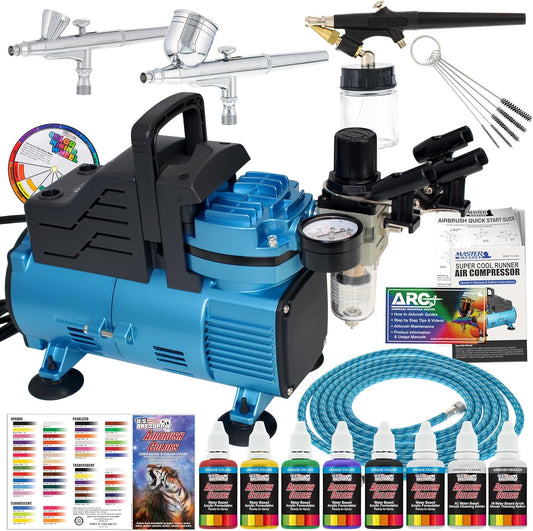 Master Airbrush Cool Runner Dual Fan Air Compressor System Kit