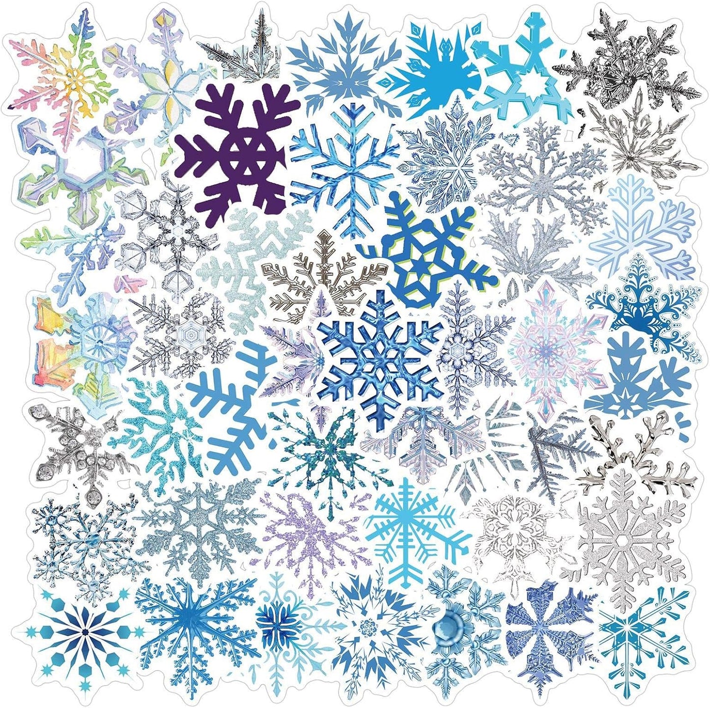 50PCS Waterproof Snowflake Stickers: Ultimate Winter Decor!