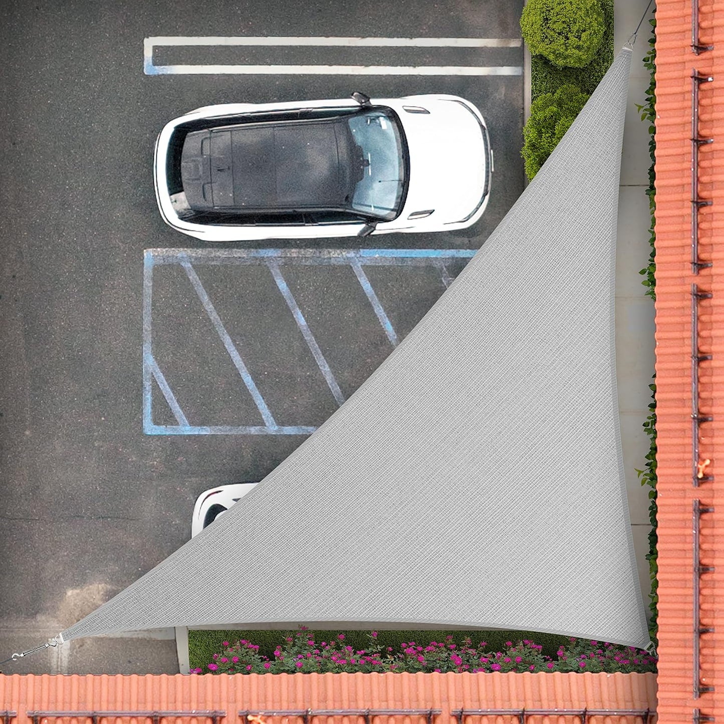 Royal Shade 19ft x 24ft Grey Right Triangle Sun Shade Sail