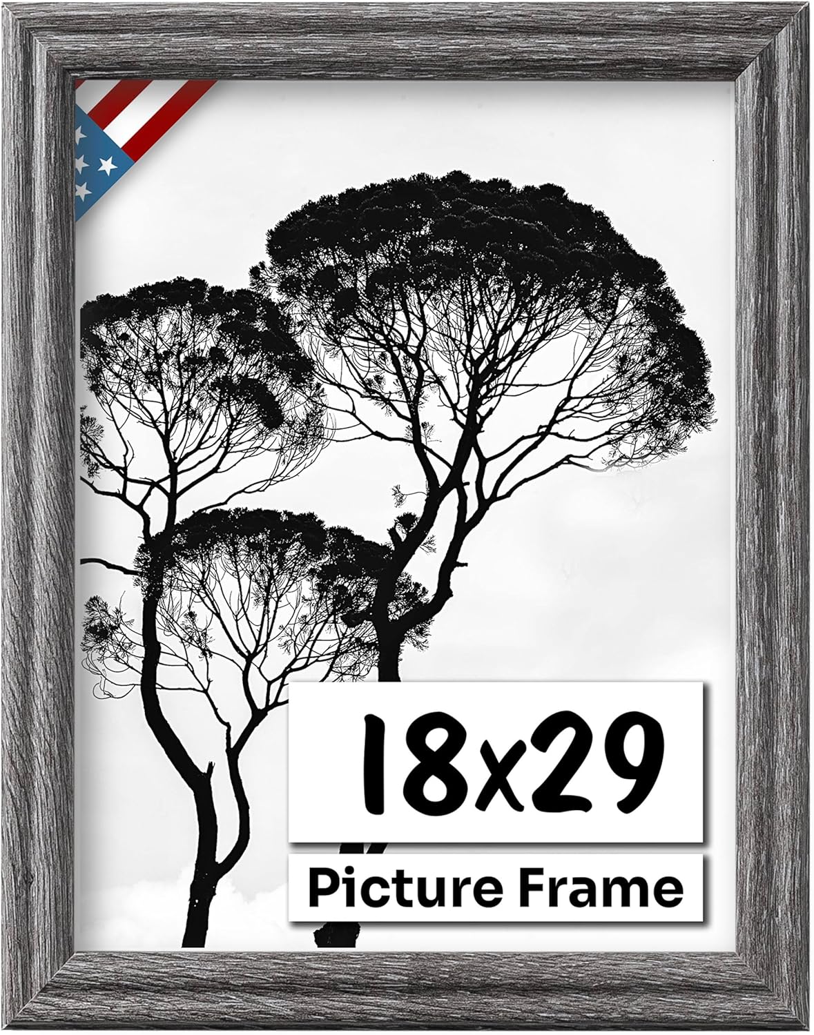 Barnwood Gray 18x29 Picture Frame - Handmade Solid Wood Frame