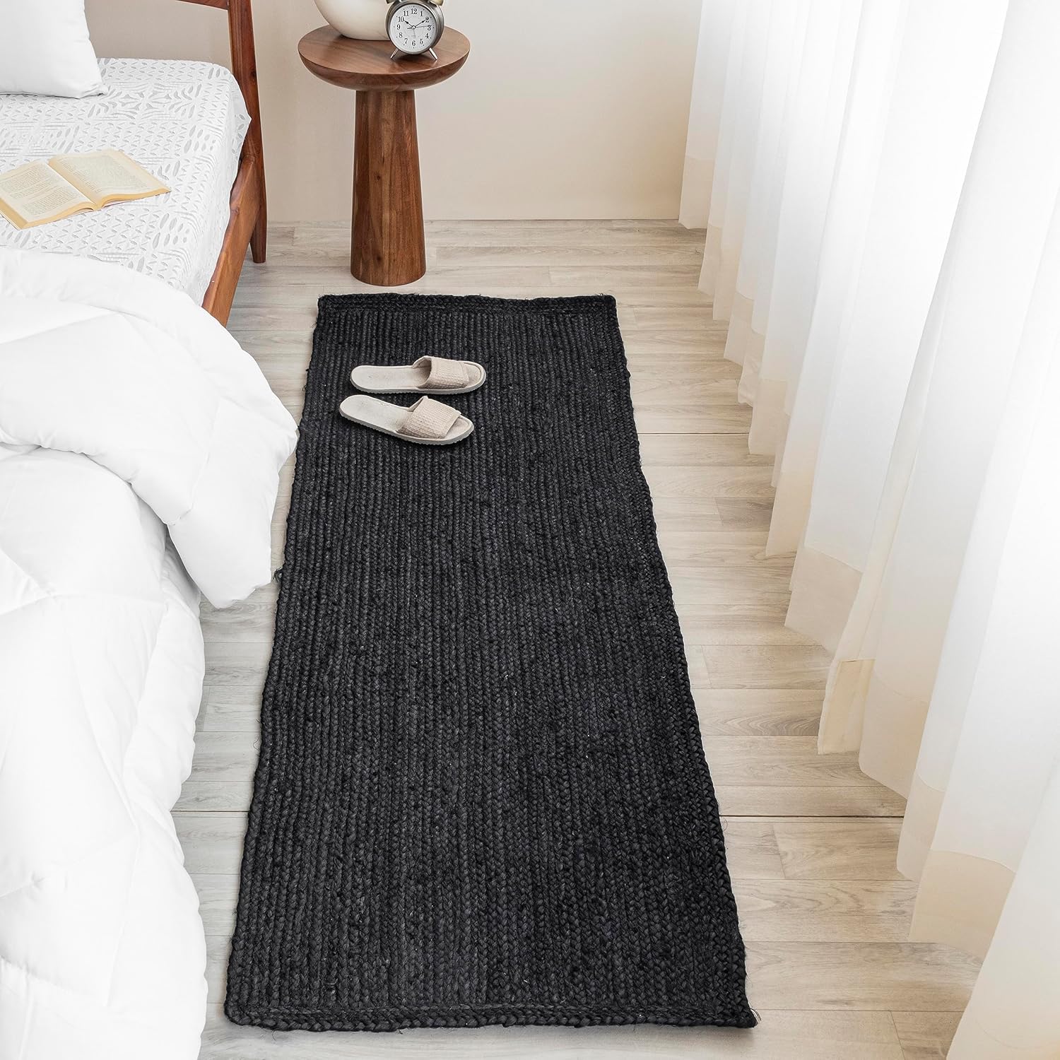 Handcrafted Woven Jute Runner Rug - Eco Friendly Vintage Design