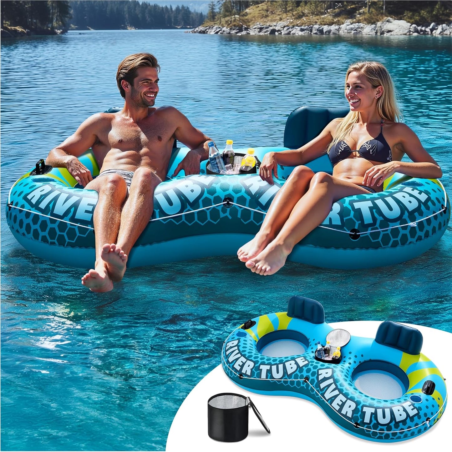 SLOOSH 2-Person Inflatable River Tube for Ultimate Fun
