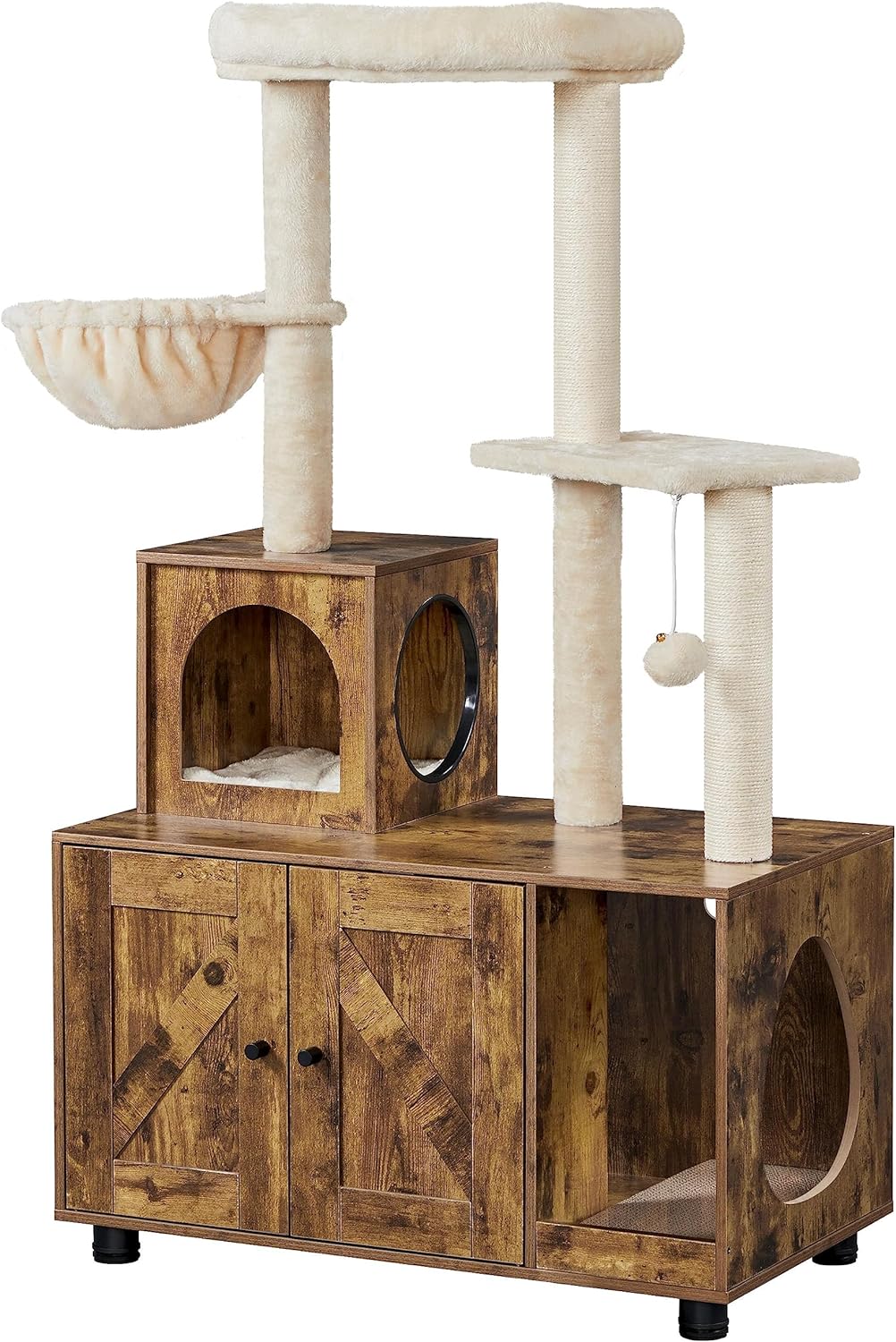 Yaheetech Litter Box Enclosure with Cat Tree for Indoor Cats