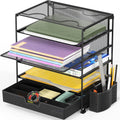 Simple Houseware 5-Tier Document File Tray with Drawer - Desk