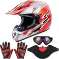 Adult DOT Off-Road Motocross Helmet with Goggles Gloves Mask - Size