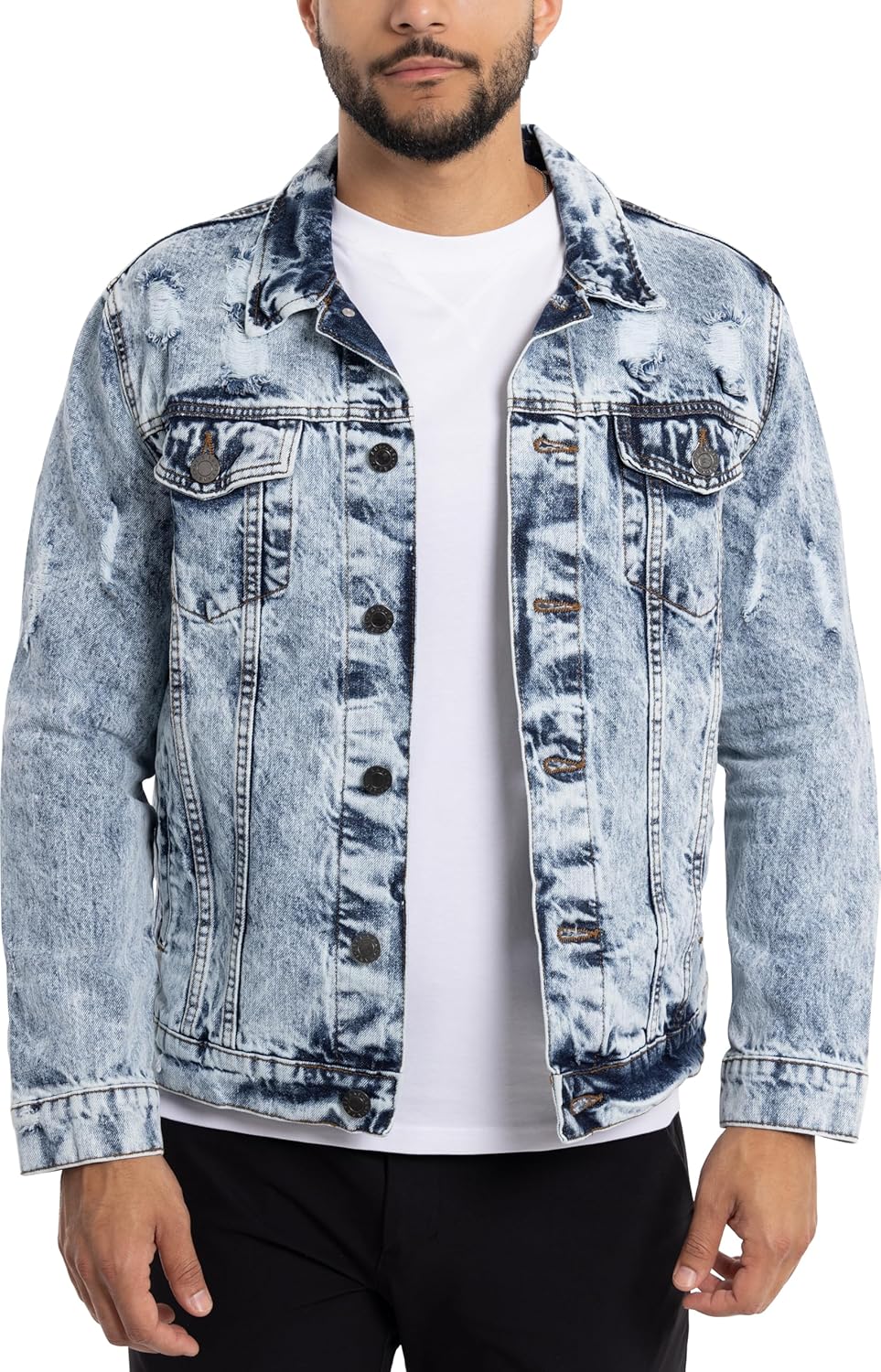 X RAY Mens Denim Jacket for Casual Trucker Biker Style