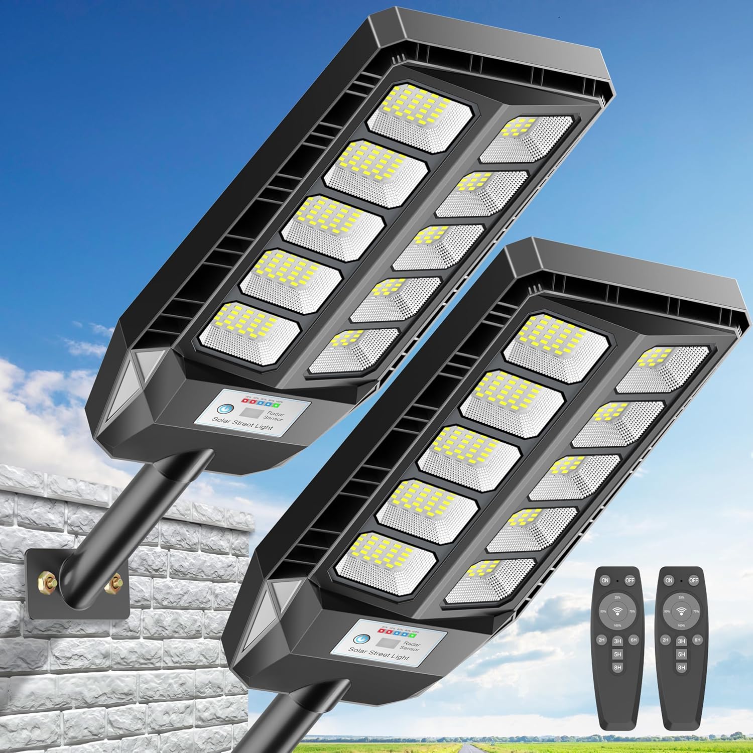 Solar Lights Outdoor with Motion Sensor for Security and Brightness
