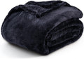 Extra-Fluffy Plush Blanket King Size Black - Cozy 90x108 in