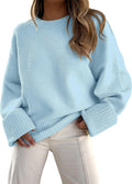 Women's Oversized Fuzzy Knit Pullover Sweater - Soft Warm Fall Knit