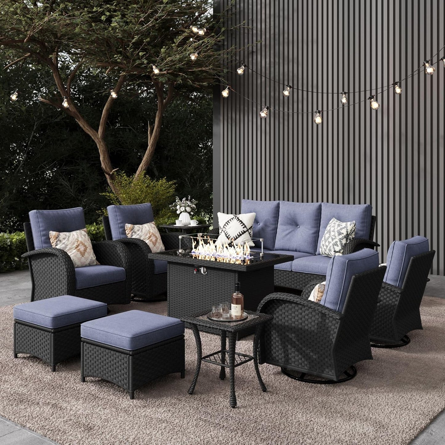 LayinSun Outdoor Patio Furniture Set with Fire Pit Table Review