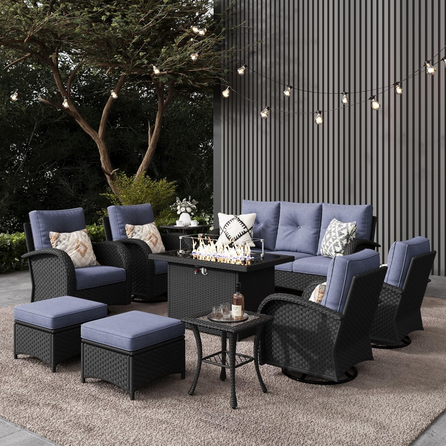 LayinSun Outdoor Patio Furniture Set with Fire Pit Table Review