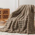 COOVA Faux Fur Throw Blanket for Couch, Cozy and Soft Plush