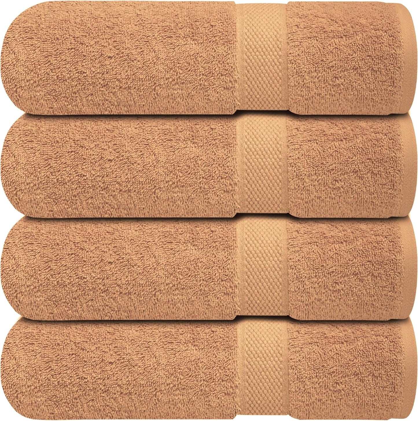 Luxury 100% Ring-Spun Cotton Bath Towels Set of 4 for Comfort