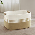 72L Large Laundry Basket with Leather Handles - Oversized Khaki