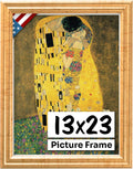 Antique Gold 13x23 Picture Frame.75 in Wide - Handmade Wood