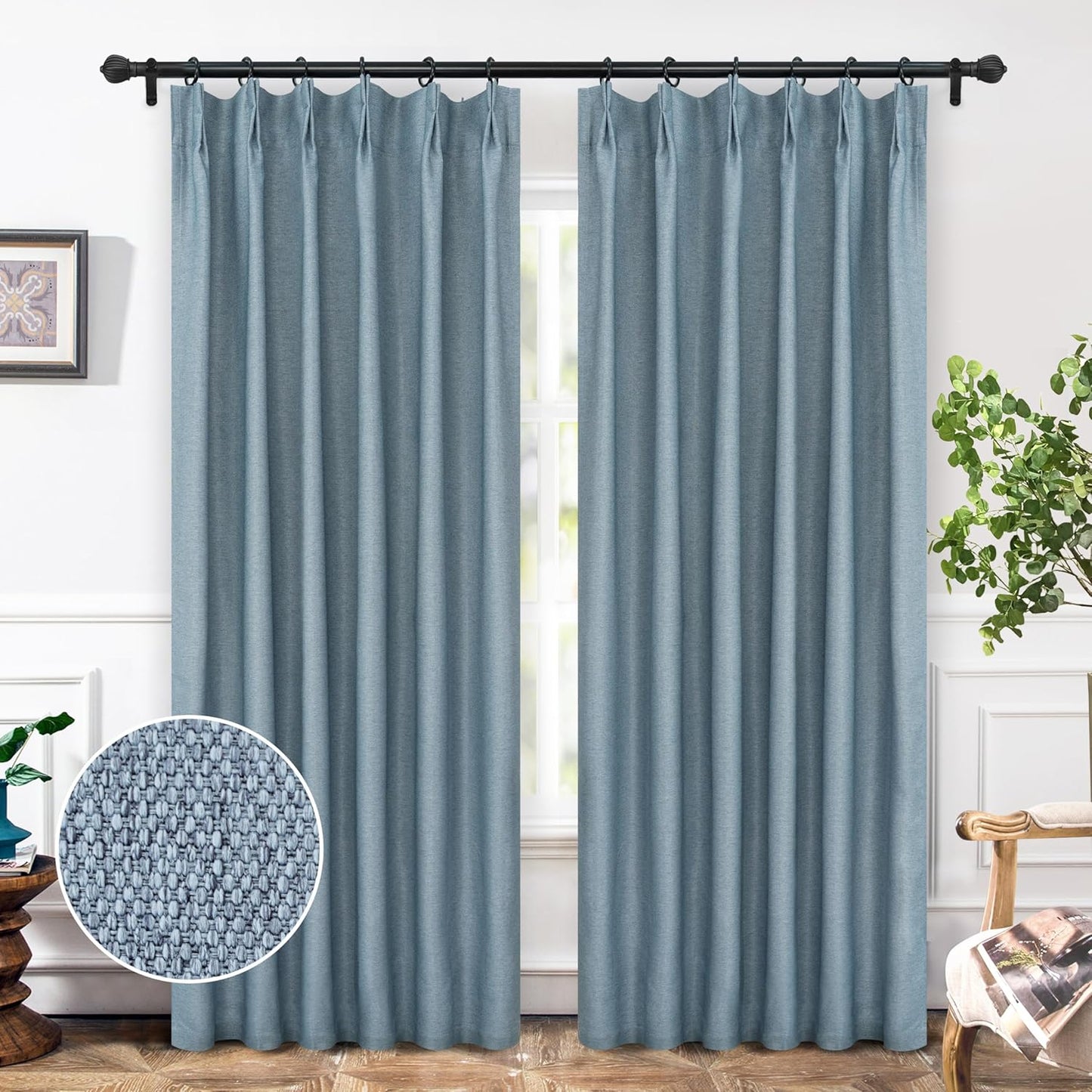 Thermal Insulated Blackout Linen Curtains by DriftAway