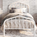 Twin Size Metal Platform Bed Frame with Victorian Wrought Iron