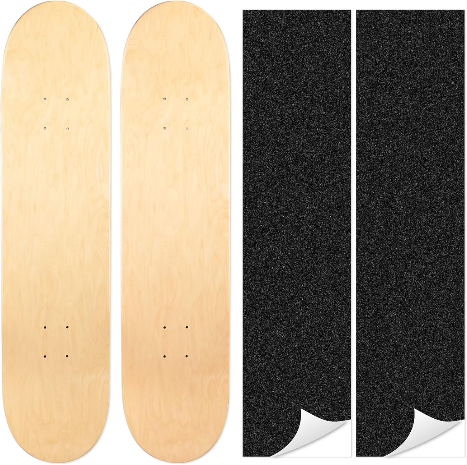Maple Skateboard Decks Double Tail Light Decks with Grip Tape