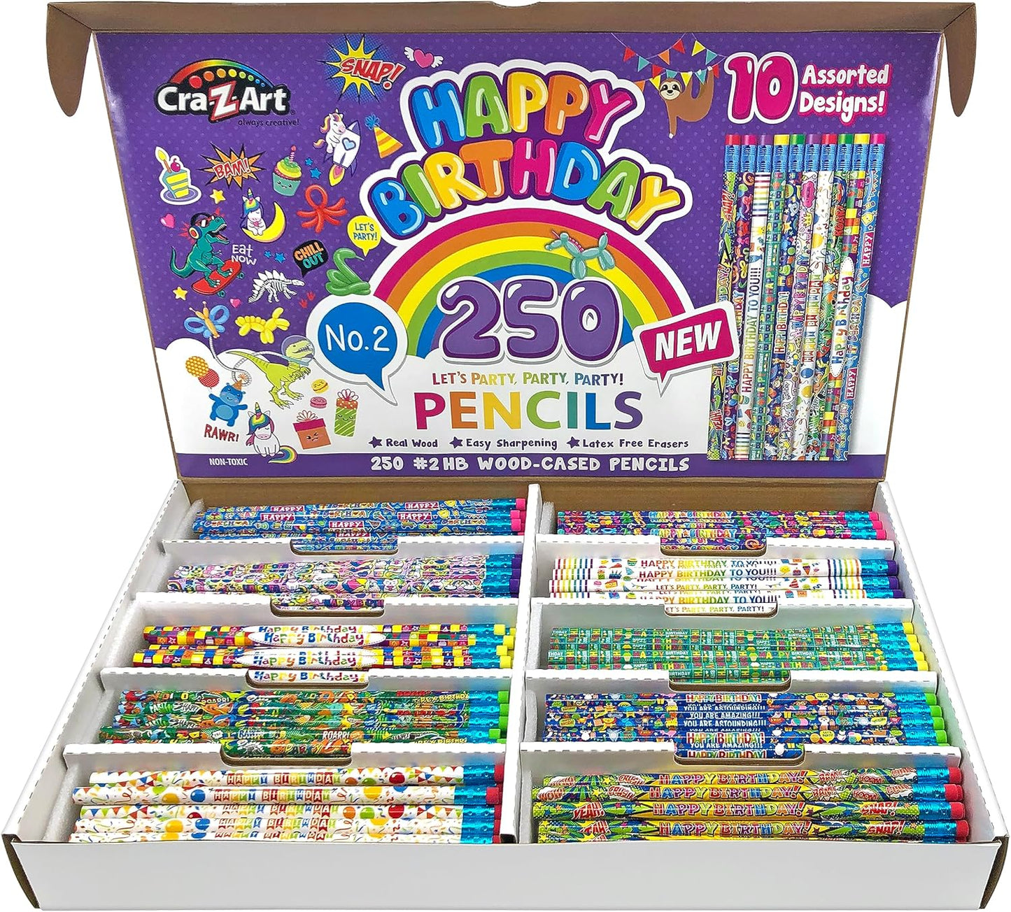 Happy Birthday Pencils Classpack 250 Count for Classroom Fun