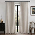 Pleated Greyish Brown Light Filtering 102 in Curtains 2 Panels Set