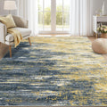 Modern Abstract Living Room Rug 8x10 - Washable Stain Resistant Large