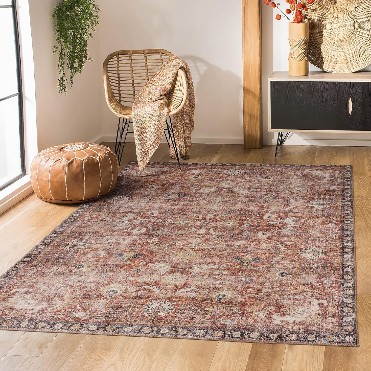 Valenrug Washable Rug 5x7 - Ultra-Thin Antique Collection