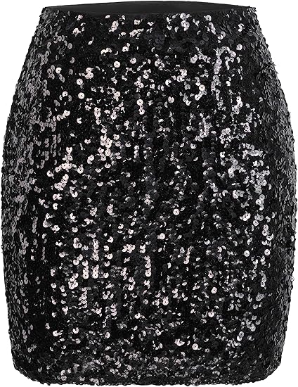 MANER Women's Sequin Skirt for Night Out Party Style