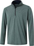 Quarter Zip Pullover Men Performance Dry Fit Stripe Mock