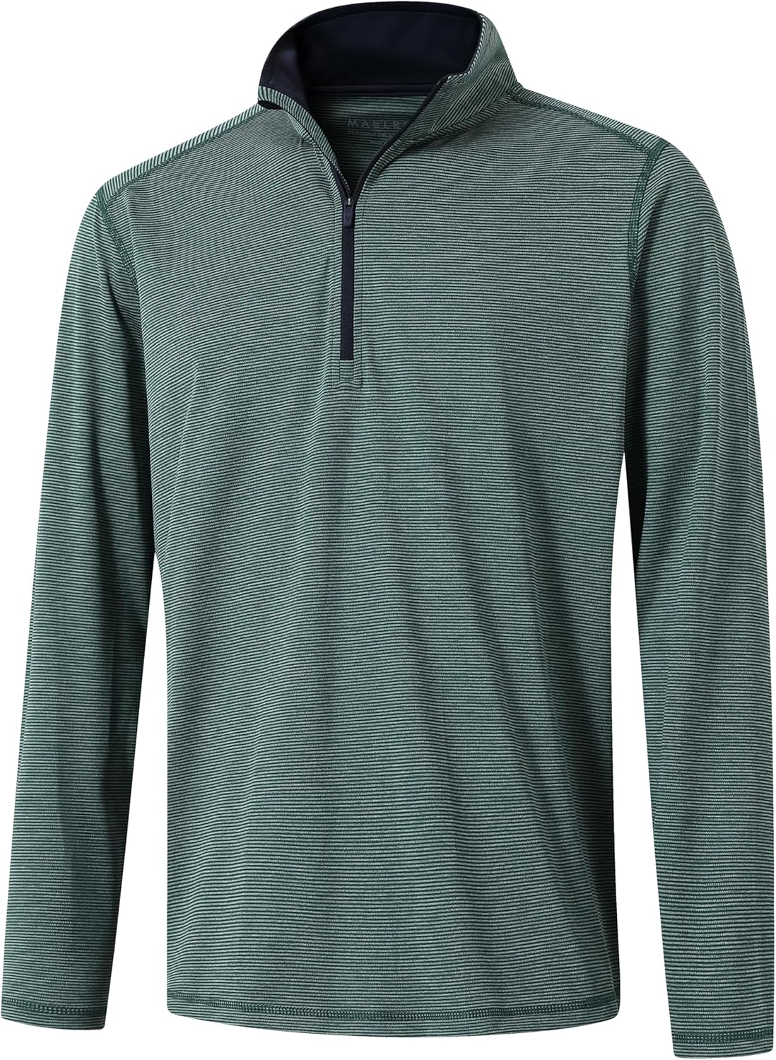 Quarter Zip Pullover Men Performance Dry Fit Stripe Mock Neck