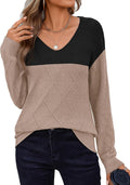 Zeagoo Womens V Neck Crochet Sweater Pullover - Lightweight Fall Layer