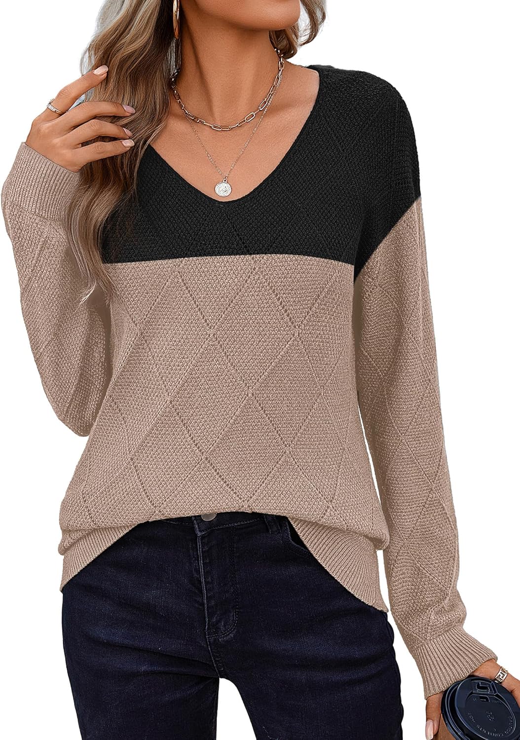 Zeagoo Womens Sweaters Fall 2025 Long Sleeve Knit Pullover