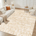 6x9 Area Rug Washable Neutral Geometric Rug - Soft Low Pile