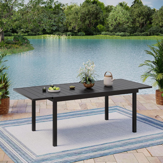Expandable Outdoor Patio Dining Table for 6-8 People