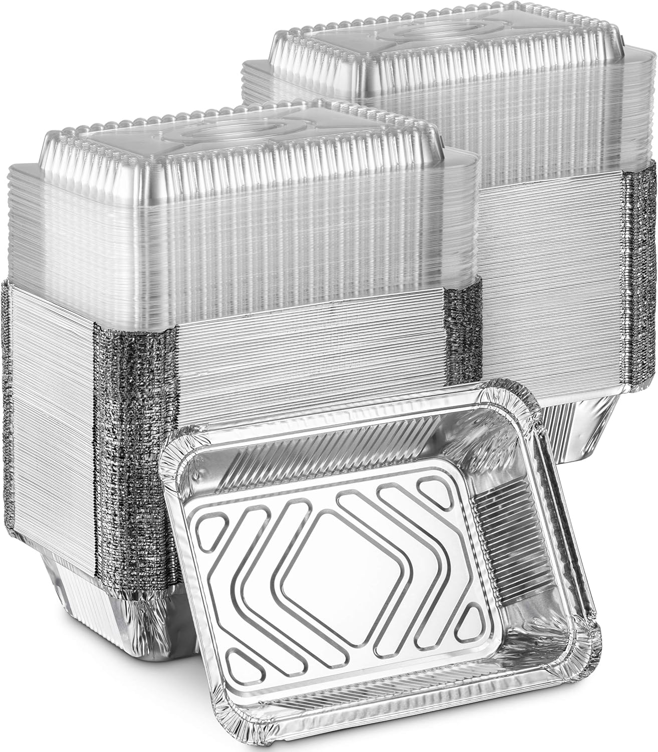 MontoPack Disposable Takeout Pans with Clear Lids for Food