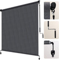 Outdoor Roller Shade 5 ft x 8 ft Blue Gray - Cool, Private Patio
