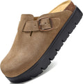 Genuine Suede Clogs for Women Platform Shoes - Comfortable Arch This