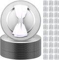 Elegant Silver Charger Plates Set - 100 Plates + Napkin Rings
