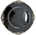 allgala 13-Inch Round Charger Plates 6-Pack - Floral Black Gold Trim