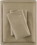 True North Cozy Flannel Cotton Sheet Set Queen Tan Solid - Warm 4