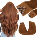 GOO GOO Clip in Hair Extensions Real Human Hair - 14in 150g 9Pcs
