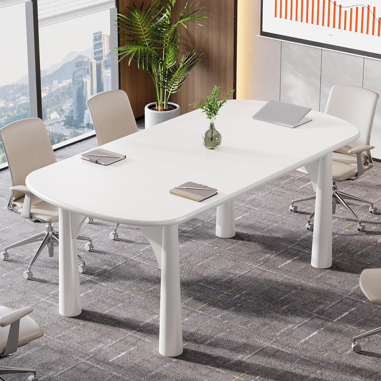 Tribesigns 63 Oval Conference Table: Stylish & Spacious