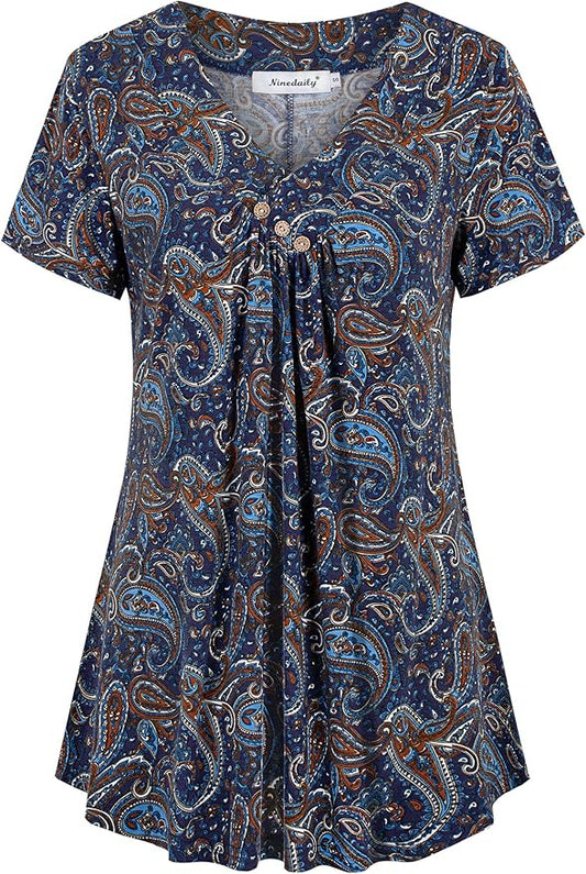Ninedaily Women's Tunic Summer Short Sleeve Top for Every Occasion