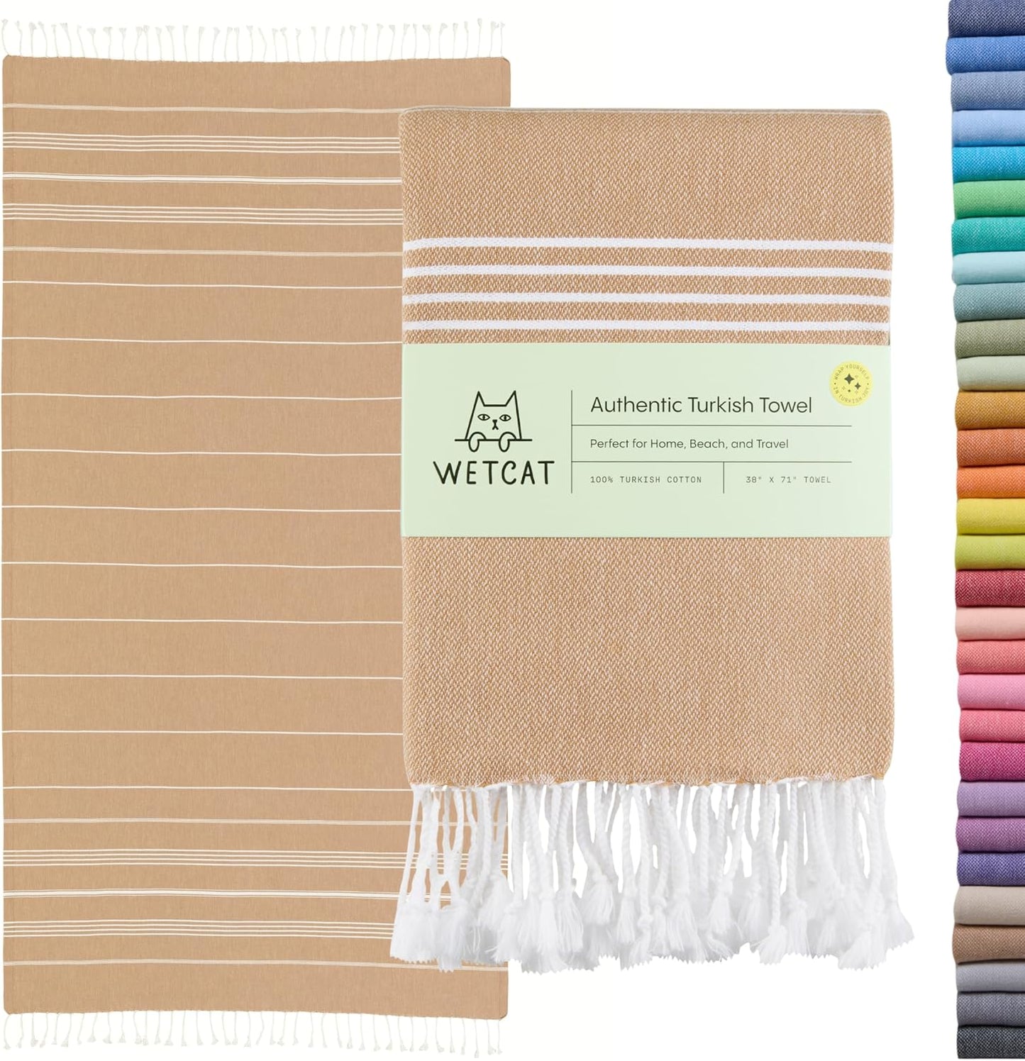 WETCAT Turkish Beach Towel Oversized - Ultra Soft & Quick Drying