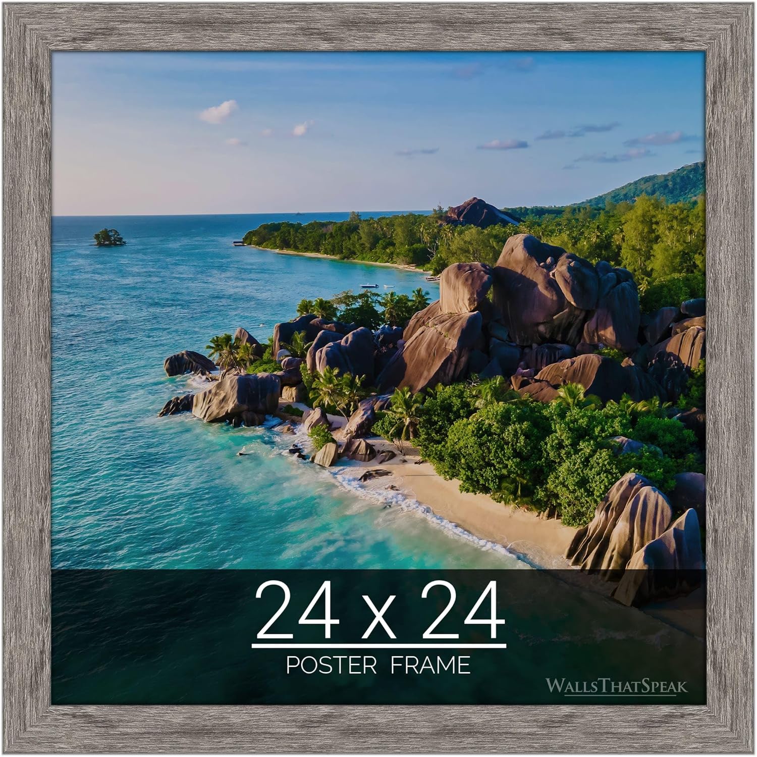 24x24 Gray Barnwood Picture Frame for Puzzles and Artwork