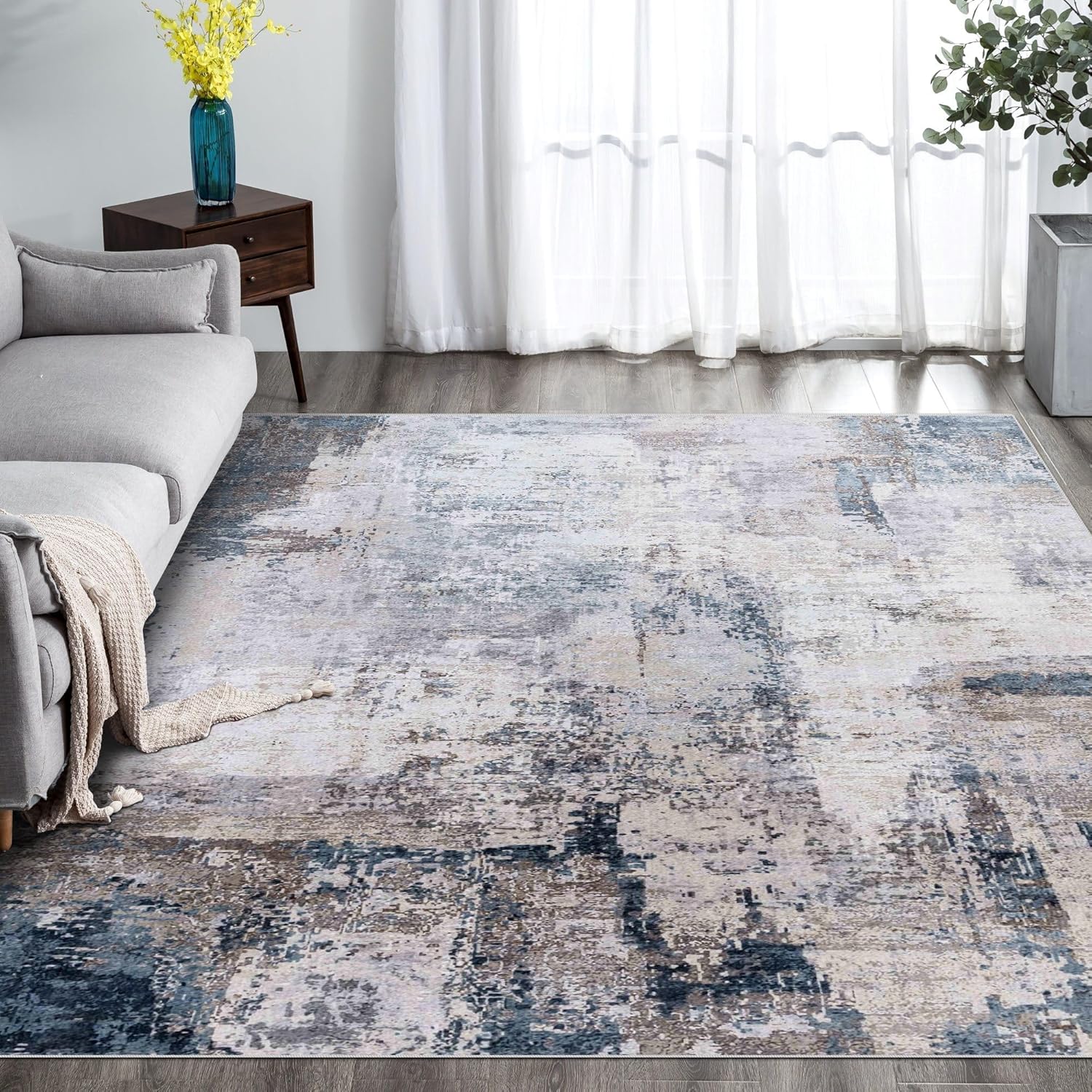 Ultra Soft 6x9 Washable Area Rug for Living Room & Bedroom