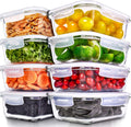 PrepNaturals 8 Pack 36 Oz Glass Meal Prep Containers - Durable Oven