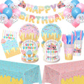 Ice Cream Party Supplies Kit for 50 Guests - Complete Tableware Set