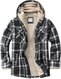 Women's Full Zip Fleece Flannel Jacket Plaid Sherpa Lined Jacket is